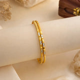 Gold and Rhodium Plated Dual Tone Bangles