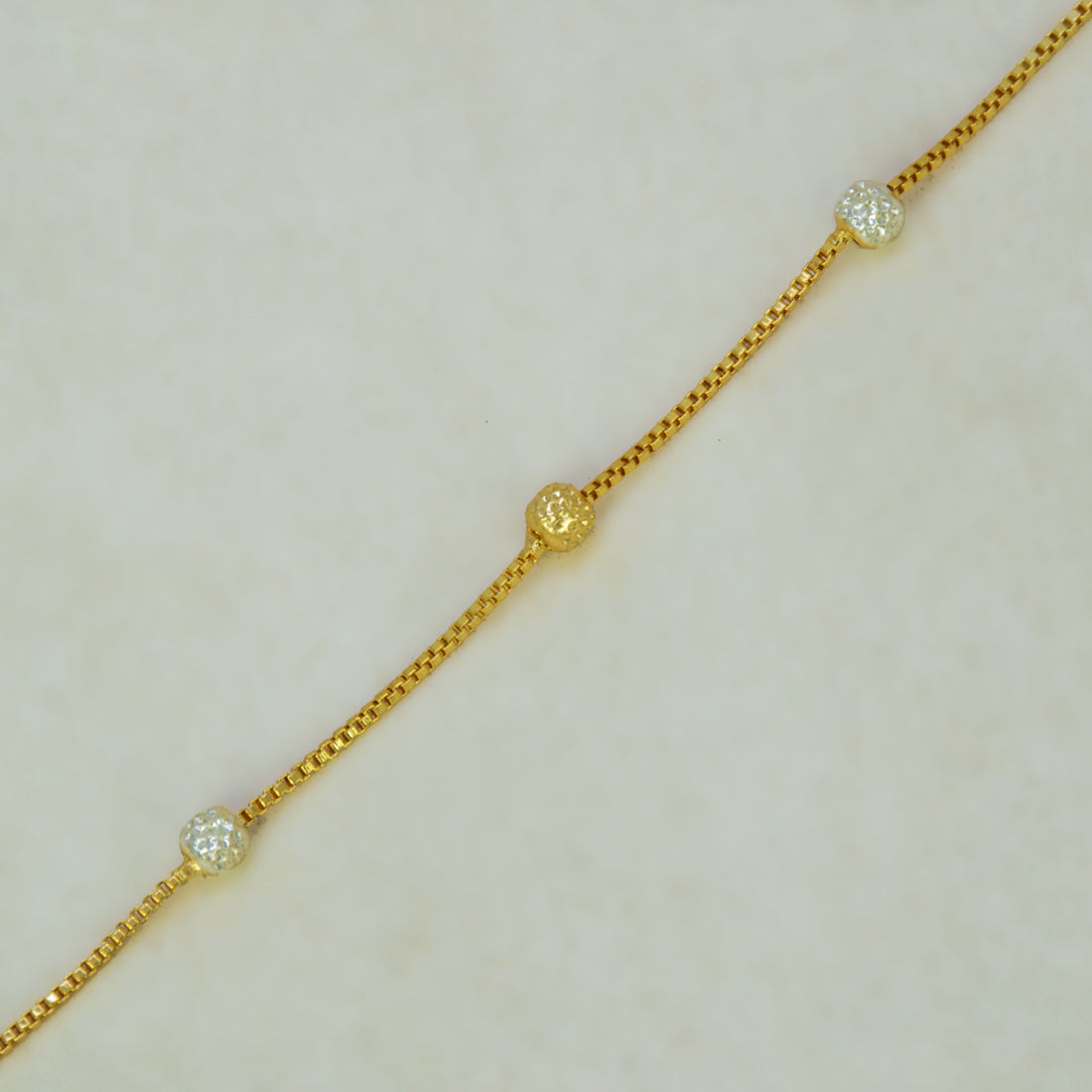 Gold-Plated Dual Tone Bead Chain Bracelet