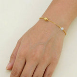 Gold-Plated Dual Tone Bead Chain Bracelet