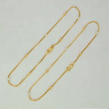 Gold Plated Dual Tone Kilukkam Ball Anklets