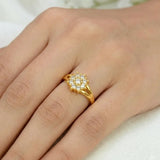 Gold-Plated CZ Stone Cluster Ring