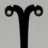 Gold Plated Floral CZ Stud Earrings
