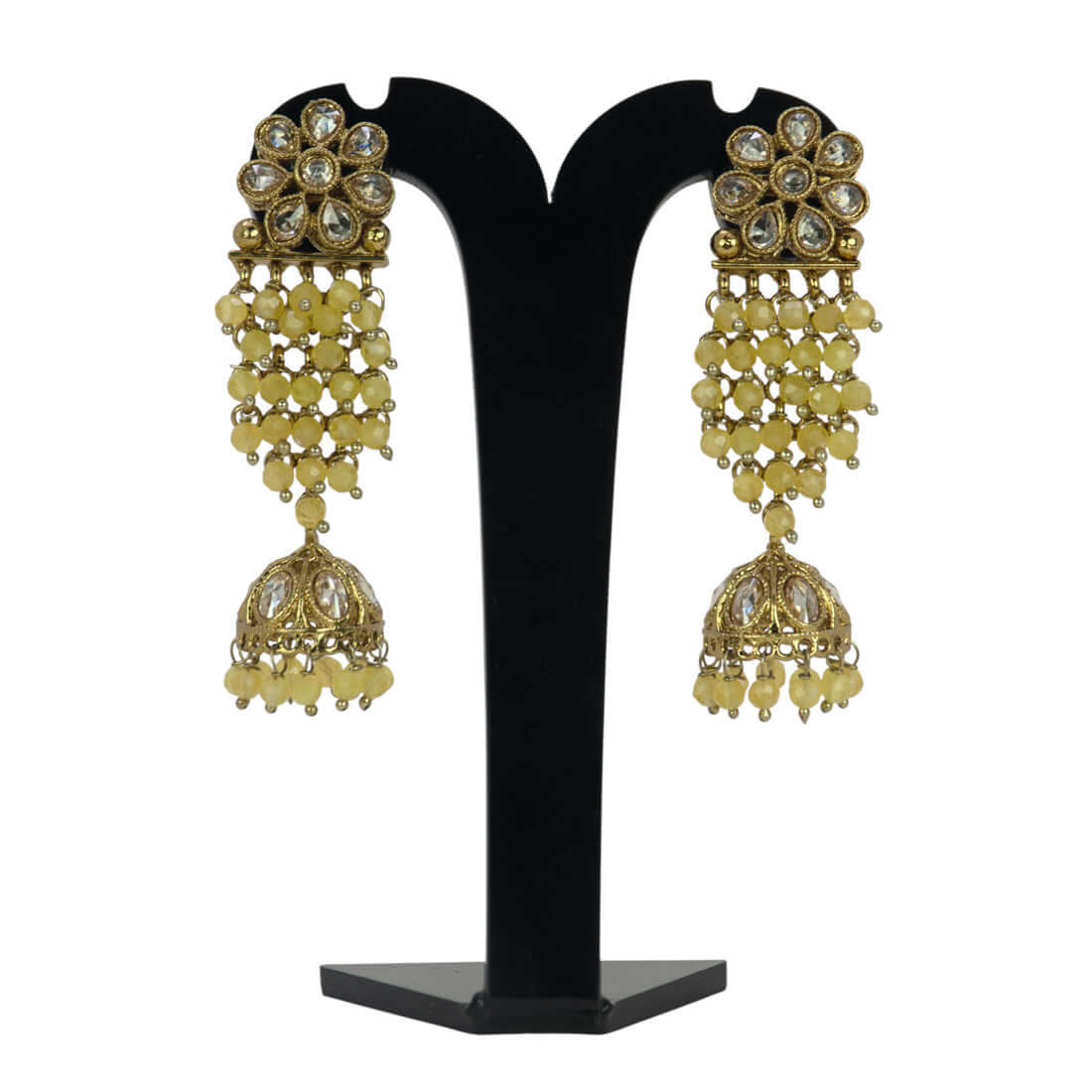 Gold-Plated-Floral-Kundan-Jhumka-Earrings