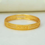 Gold Plated Floral Mesh Design Bangle