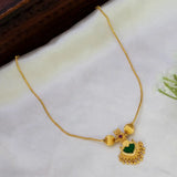 Gold-Plated Green Palakka Pendant Necklace