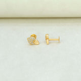 Gold-Plated-Heart-CZ-Second-Stud-Earring