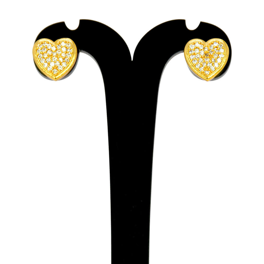 Gold-Plated-Heart-Shaped-Stone-Stud-Earrings
