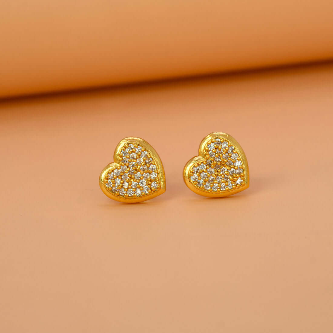 Gold-Plated-Heart-Shaped-Stone-Stud-Earrings