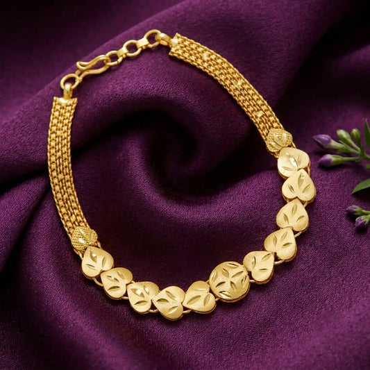 Gold-Plated Heart Urvasi Chain Bracelet