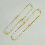 Gold Plated Kilukkam Dual Tone Bead Chain Anklet