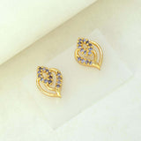 Exquisite Designer Gold Plated Stone Ear Studs