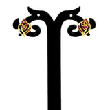 Exquisite Designer Gold Plated Stone Ear Studs