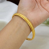 Gold Plated Linear Textured Design Bangle