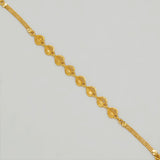 Gold-Plated Mesh Heart Triple Kilukkam Chain Bracelet