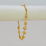 Gold-Plated Mesh Heart Triple Kilukkam Chain Bracelet