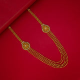 Gold-Plated-Multi-Layer-CZ-Floral-Dual-Mugappu-Necklace