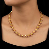 Versatile Gold Plated Stone Studded Ball Necklace