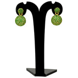 എലഗന്റ് ഗോൾഡ് പ്ലേറ്റഡ് ഡിസ്ക് സ്റ്റോൺ ഡ്രോപ്പ് കമ്മലുകൾ 