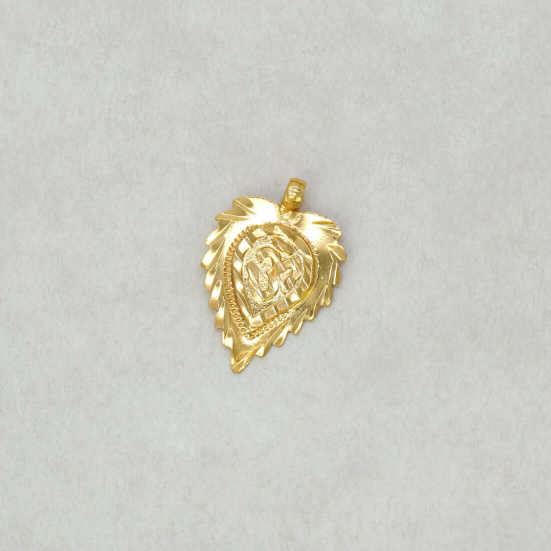 Gold-Plated-Sacred-Leaf-OM-Pendant