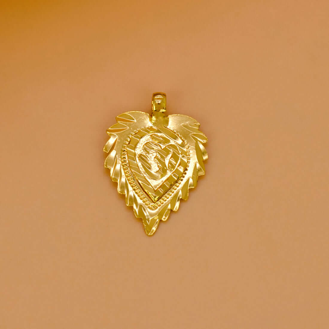 Gold-Plated-Sacred-Leaf-OM-Pendant