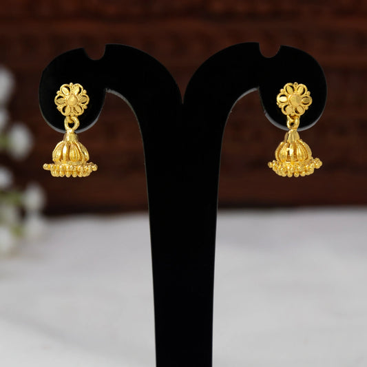 Gold Plated Simple Small Kids Jhumka Earrings