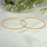 Gold-Plated Matte Thin Wave Bangles