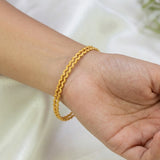 Gold-Plated Matte Thin Wave Bangles