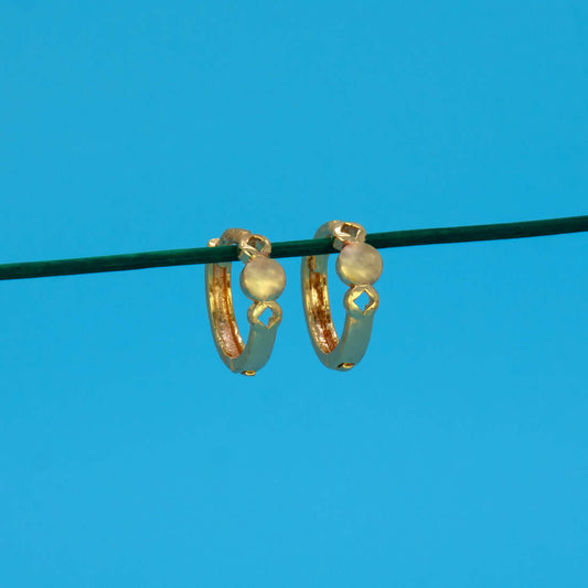 Gold-Plated-Simple-Round-Stud-Hoop-Earrings