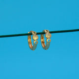 Gold-Plated-Simple-Round-Stud-Hoop-Earrings