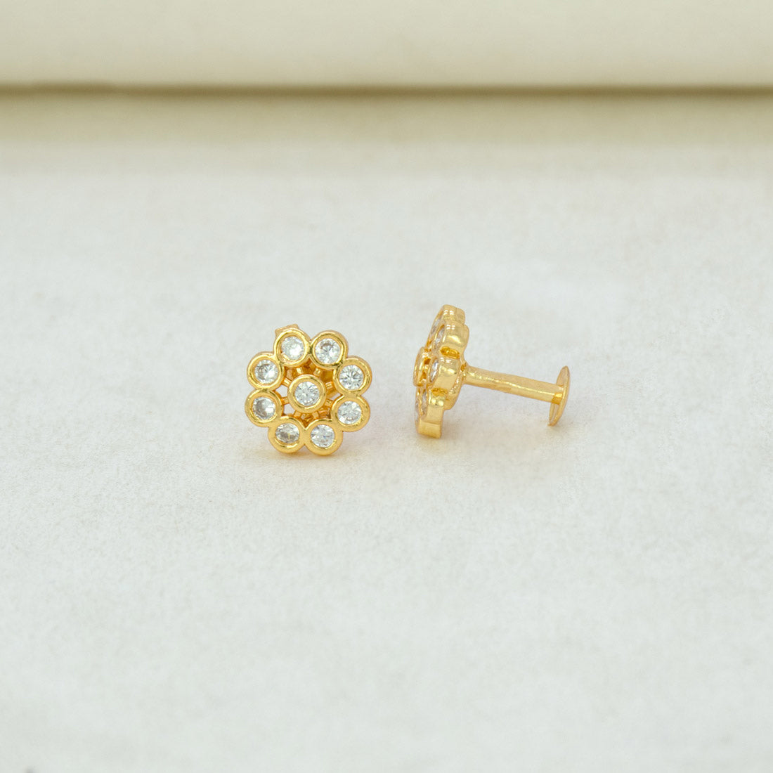 Gold-Plated-Sparkle-CZ-Blossom-Ear-Studs