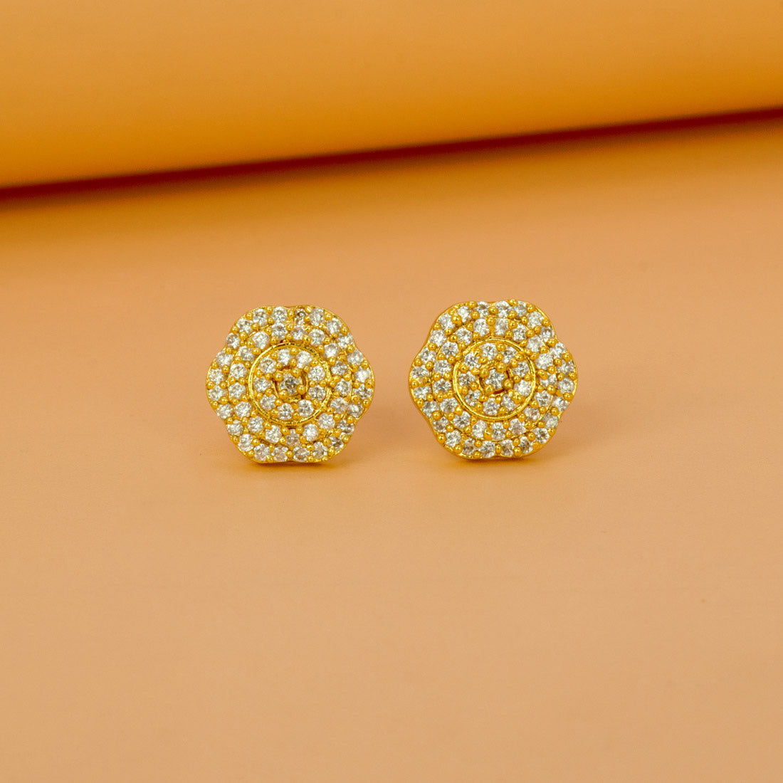 Gold-Plated-Sparkle-CZ-Blossom-Ear-Studs