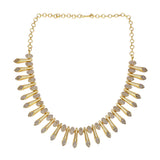 Exquisite Gold Plated Spike Designer Stone Necklace