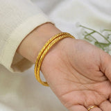 Gold Plated Spiral Cut Design Bangles
