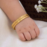 Gold Plated Textured Baby Bangles - Set of 2