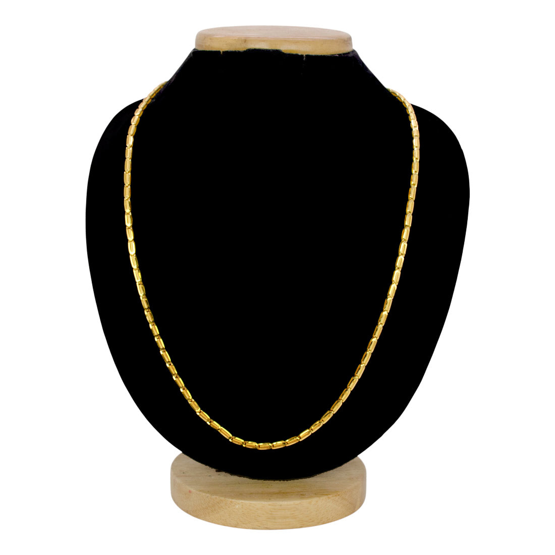 Gold-Plated-Textured-Link-Chain-Necklace-Dmo