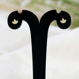 Gold Plated Three-Petal CZ Flower Stud Earrings