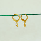 Gold-Plated-Tiny-Bead-Drop-Huggie-Hoop-Earrings