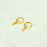 Gold-Plated-Tiny-Bead-Drop-Huggie-Hoop-Earrings