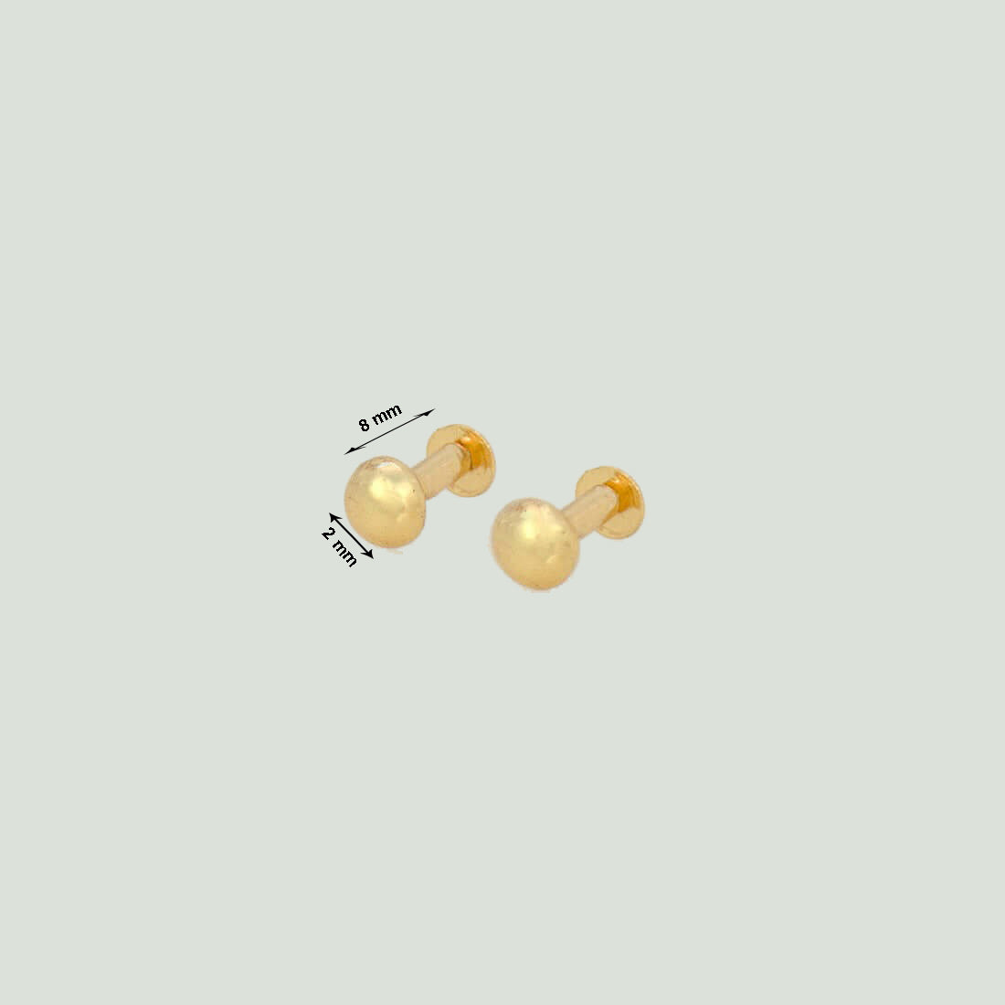 Gold Plated Tiny Button Stud Earrings Small
