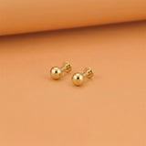 Gold Plated Tiny Button Stud Earrings Small