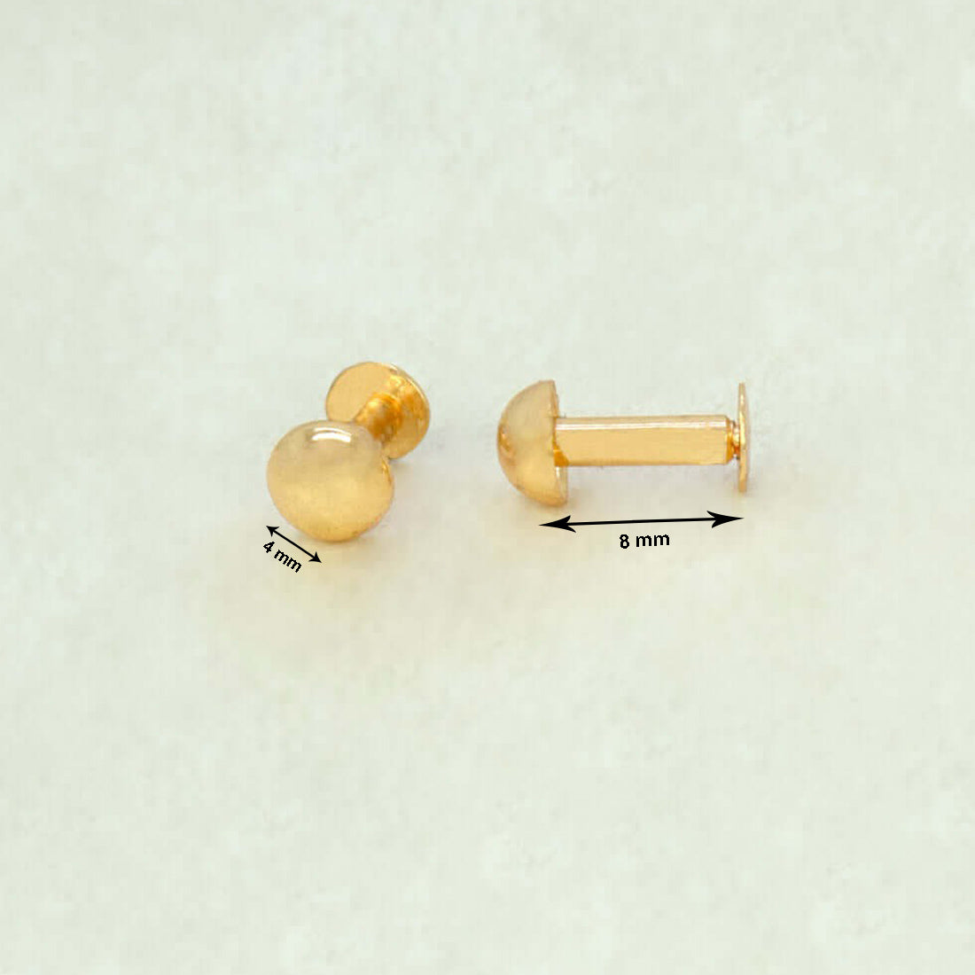 Gold Plated Tiny Button Stud Earrings Small