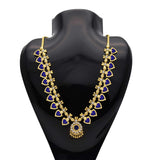 Gold-Plated-Traditional-Indian-Blue Palakka-Necklace