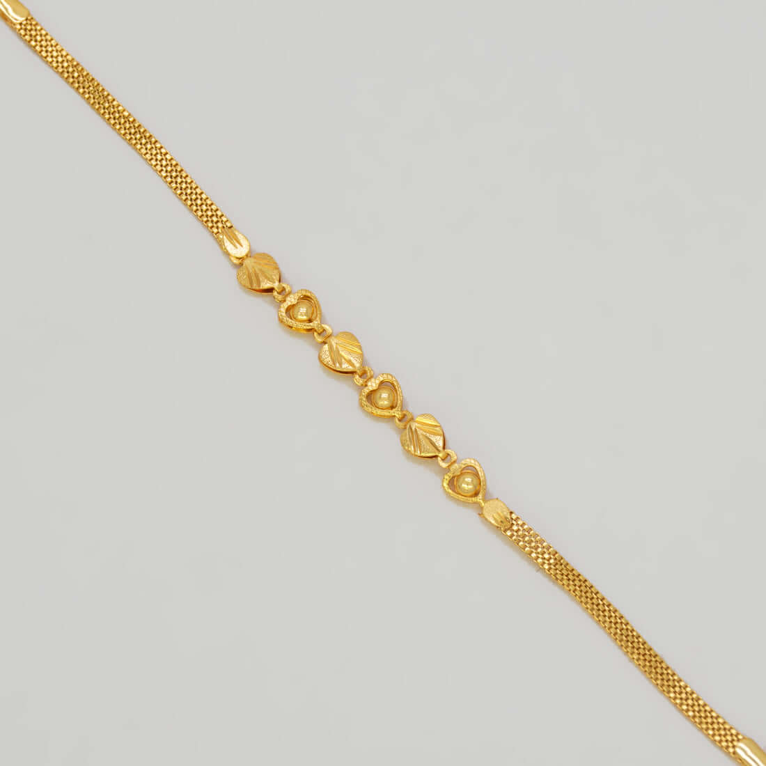 Gold Plated Triple Ball Heart Kilukkam Bracelet