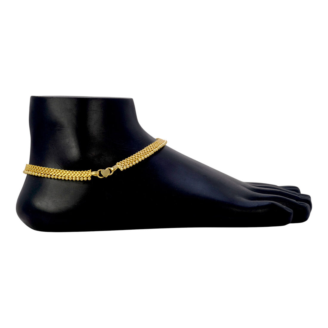 Gold-Plated-Triple-Layer-Beaded-Anklet