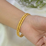 Gold Plated Flat Twisted Design Bangles