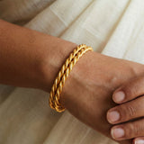 Gold Plated Twisted Coir Bangles