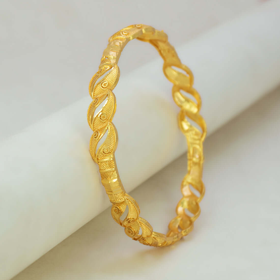Gold Plated Twisted Vine Design Bangle for Women
