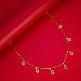 Stylish Gold Plated Stone Hanging Choker Necklace