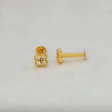 Gold-Plated Four-Petal CZ Flower Nose /Second Stud