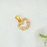 Gold-Plated CZ Heart Pendant Charm